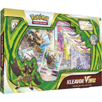 Kleavor VSTAR Premium Collection Box met promo-kaarten, oversized kaart en booster packs, ideaal voor Pokémon verzamelaars en spelers.