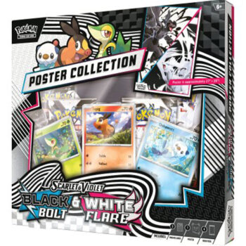 Pokémon Black Bolt & White Flare Poster Collection met promokaart, poster en 4 booster packs.