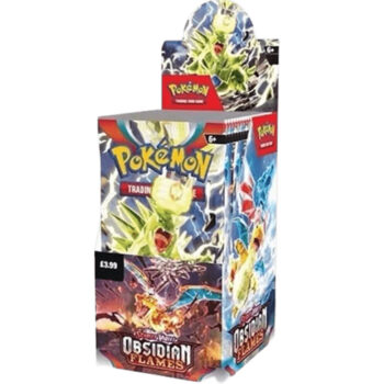 Pokémon Obsidian Flames Half Booster Box met 18 booster packs uit de Scarlet & Violet-serie – vuur en duisternis in één epische set.