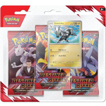 Pokémon Destined Rivals 3-Pack Blister – Zebstrika promo met drie booster packs