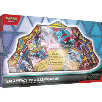 Pokémon Salamence ex & Reshiram ex Premium Collection – luxe verzamelbox met promo cards en accessoires.