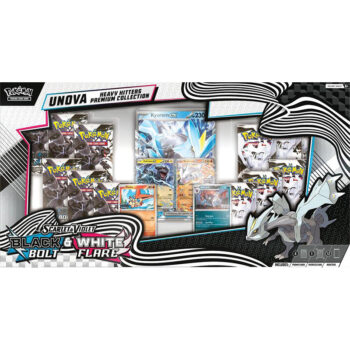 Black Bolt & White Flare Unova Heavy Hitters Premium Collection (USA) – verzamelbox met zeldzame Pokémon-kaarten